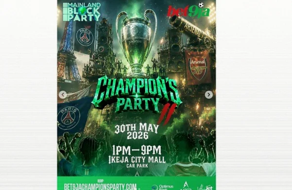 Bet9ja kündigt Champions-League-Watch-Party in Lagos und Owerri am 30. Mai an