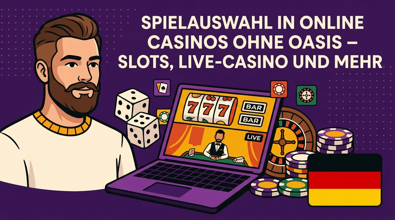 Spielauswahl in Online Casinos ohne OASIS - Slots, Live-Casino und mehr