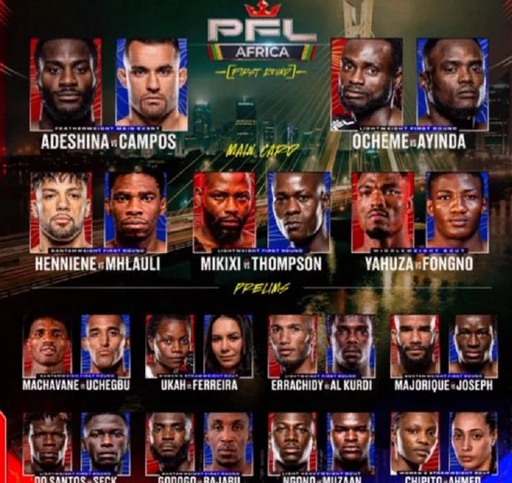 PFL Reveals Full Lagos Card for Historic PFL Africa First Round in 2026