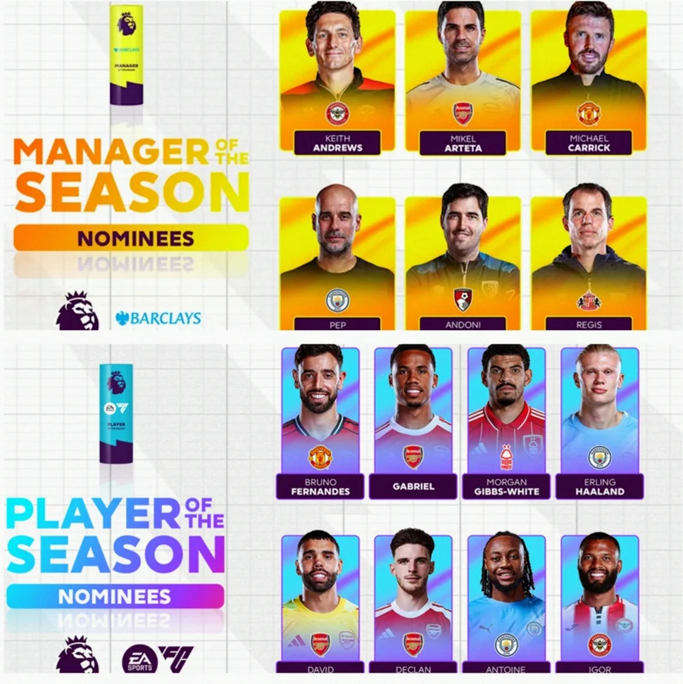 Premier League Reveals 2025/26 Manager and Player of the Season Nominees