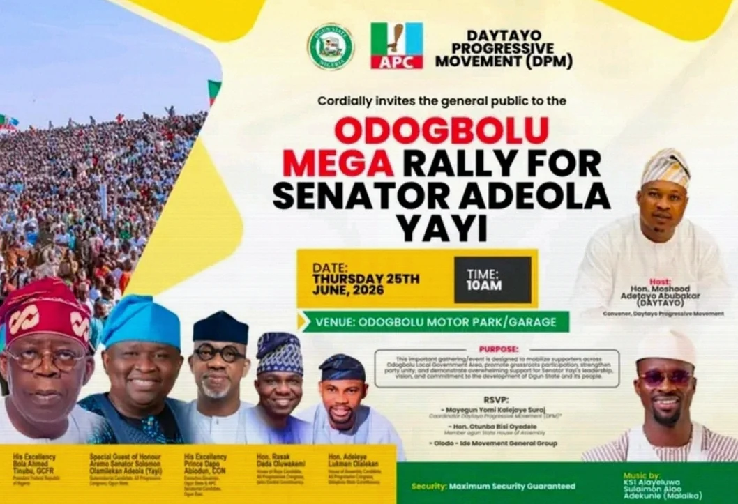 APC Pushes Grassroots Rally in Odogbolu for Tinubu, Yayi and Lukman Adeleye