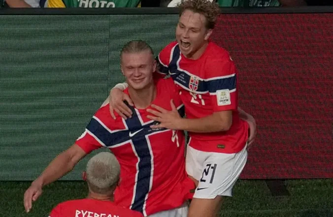 Haaland’s Double Sends Norway Past Brazil 2-1 into World Cup Quarters