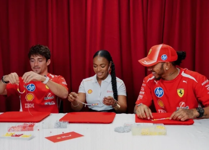 Nomzamo Mbatha Soaks Up Budapest Motorsport Scene With Hamilton and Leclerc