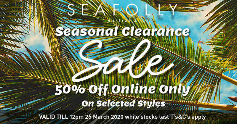 50% OFF your next SEAFOLLY Bikini!