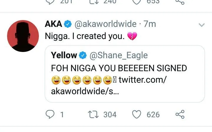 Shane Eagle touches AKA's blood