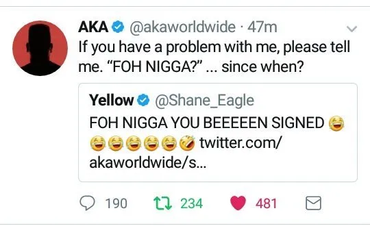 Shane Eagle touches AKA's blood