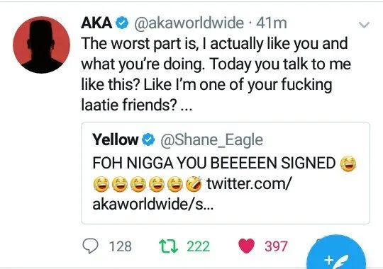 Shane Eagle touches AKA's blood