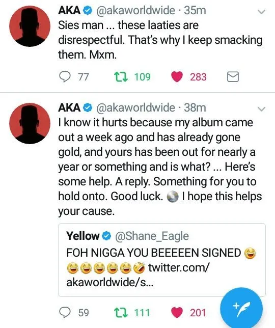 Shane Eagle touches AKA's blood