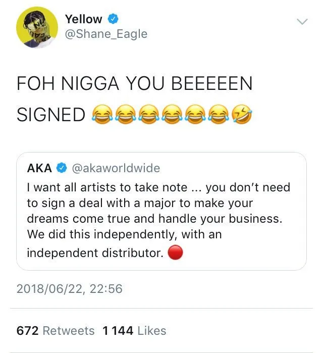 Shane Eagle touches AKA's blood