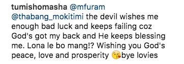 Tumisho Masha instagram
