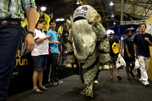 Man in rhino suit finishes Comrades