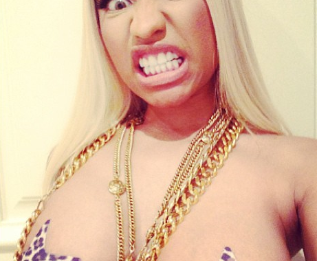 Nicki Minaj topless on Instagram