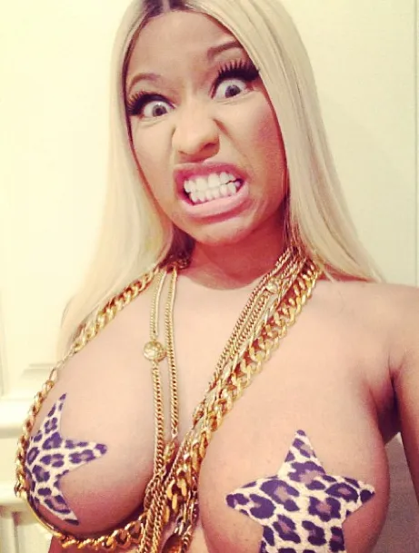 Nicki Minaj topless on Instagram