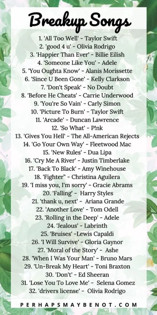 Our Pick of Breakup Songs