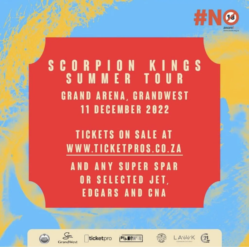 Scorpion Kings Summer Tour To Kick Off In Cape Town On Sunday