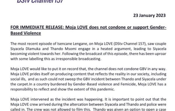 Moja LOVE’s ‘Luke Warm’ Statement On Gender-Based Violence On Isencane Lengane