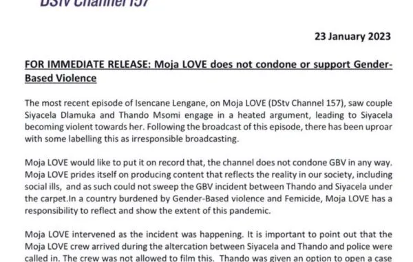 Moja LOVE’s ‘Luke Warm’ Statement On Gender-Based Violence On Isencane Lengane