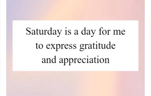 Saturday is appreciation day