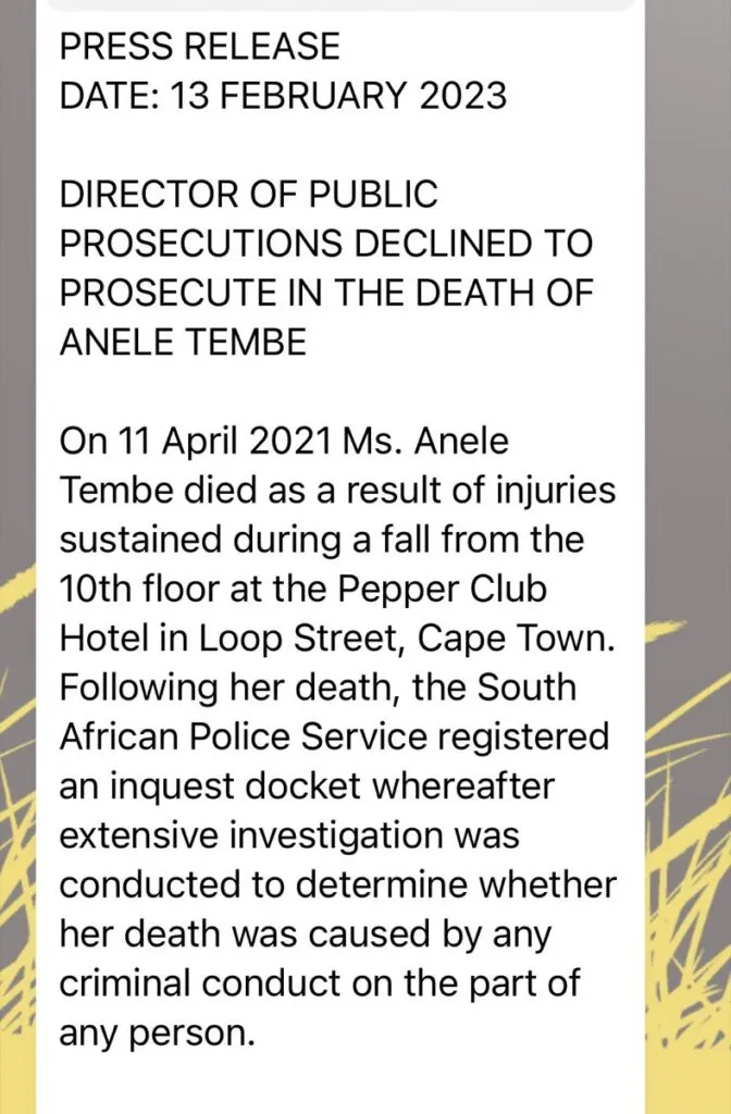 The Tembe Family Takes The NPA To Court