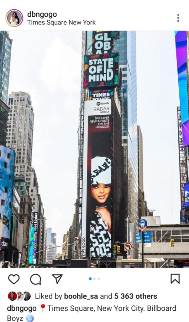 DBN Gogo Reacts To Her International Billboard