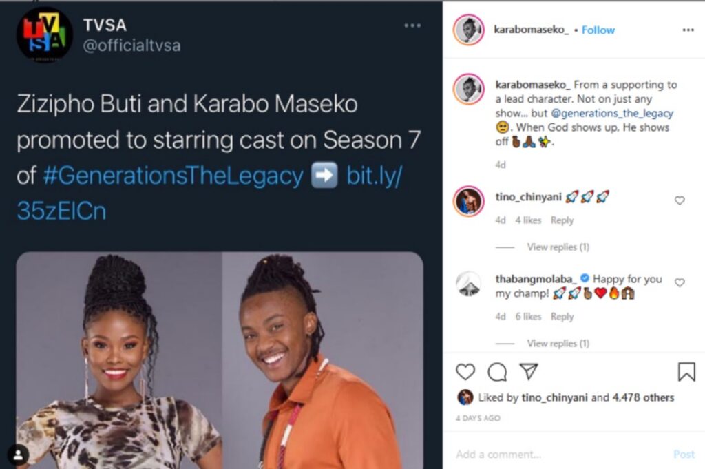Karabo Maseko Promoted On Generations The Legacy