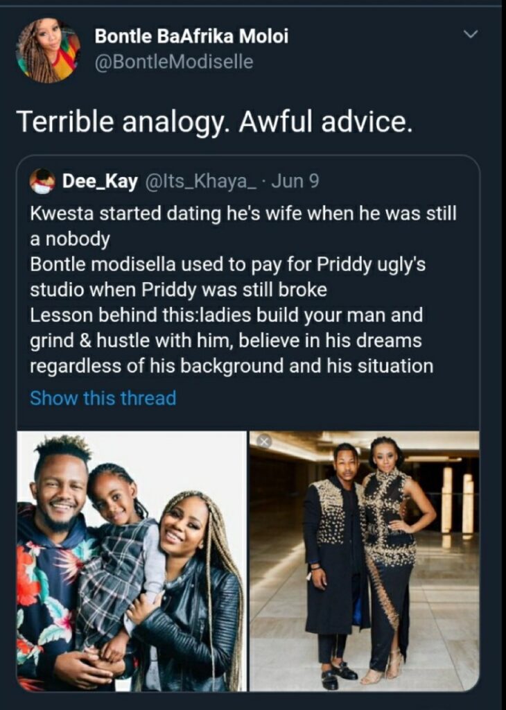 Bontle And Priddy Ugly Slam Viral Tweet