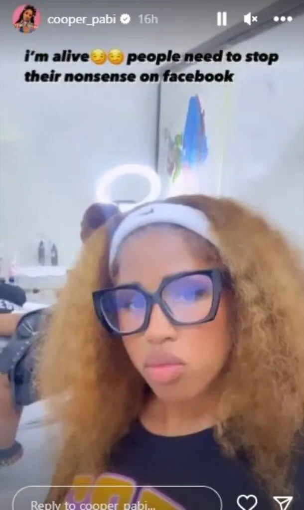“I’m Alive,” Pabi Cooper Reacts To “Death Hoax”