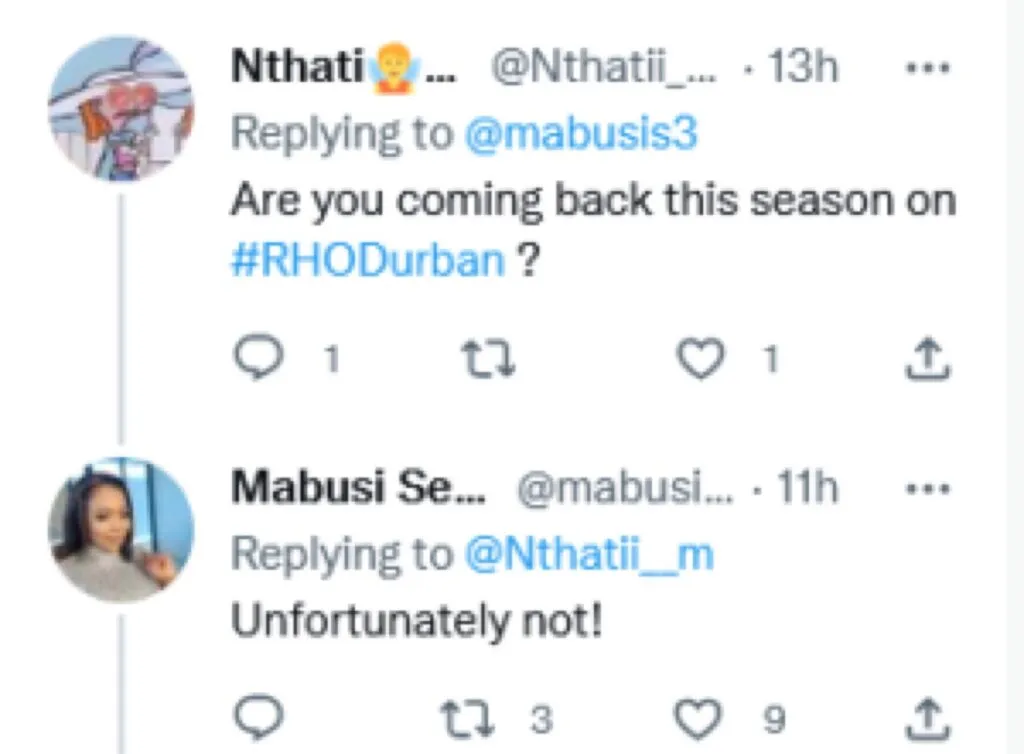 Mabusi Will Not Return As A RHOD Friend