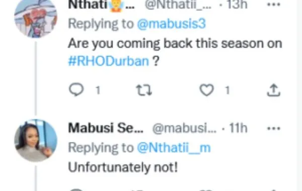 Mabusi Will Not Return As A RHOD Friend