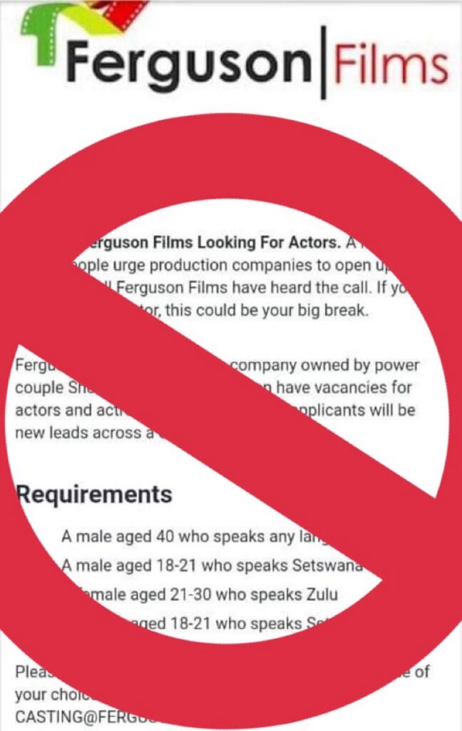 Ferguson Films Warns of Scam