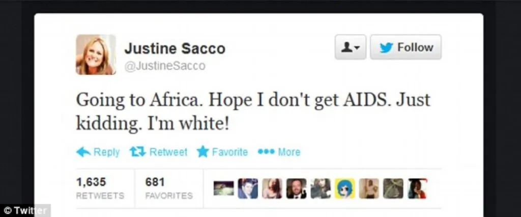 See the Justine Sacco Tweet that has people outraged