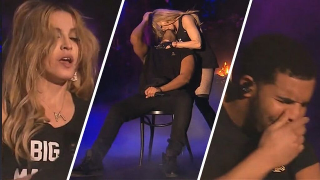WATCH: Drake’s face after Madonna kisses him