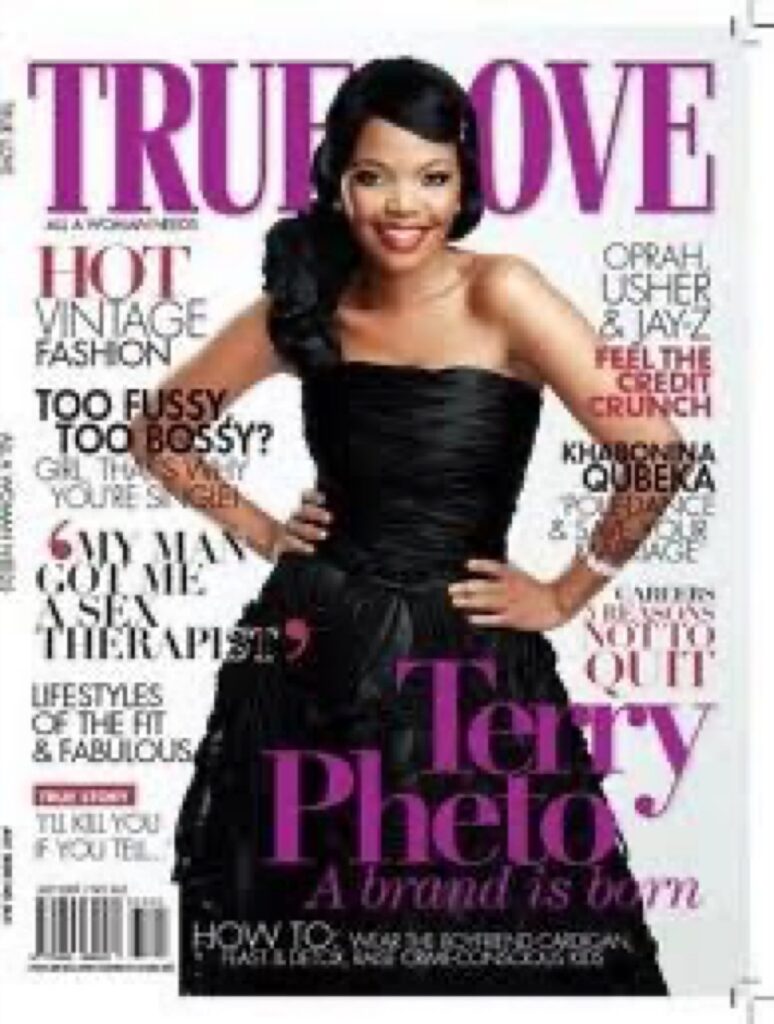 Terry Pheto on True Love cover