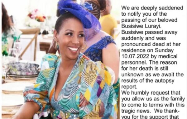 Celebs React To Busi Lurayi’s Death