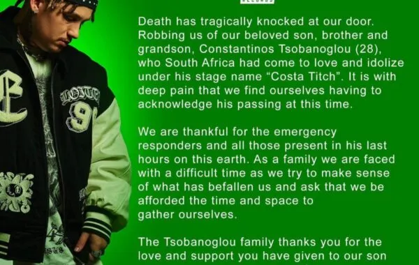 Costa Titch Family Statement: “Death Has Tragically Knocked At Our Door”-