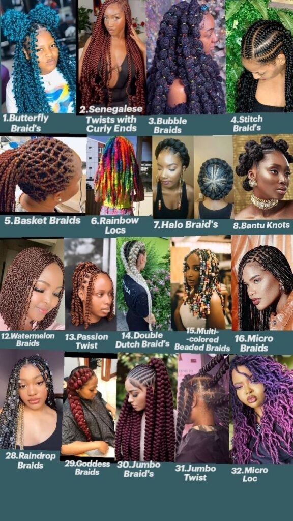 #ZAlebsBeauty – Different types of braids and what they are called