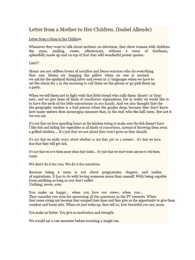 Annie’s Heartfelt Letter To Her Children