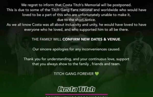 This Is Why Costa Titch’s Memorial Service Has Been Postponed