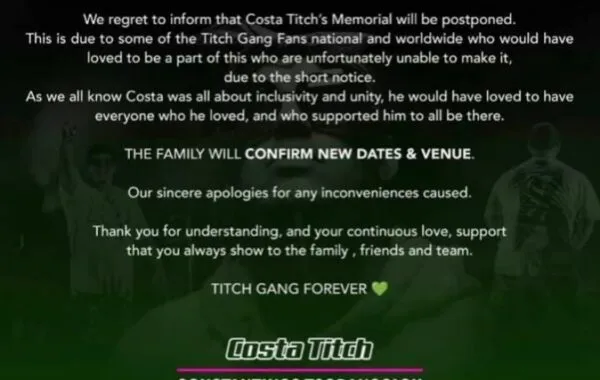 This Is Why Costa Titch’s Memorial Service Has Been Postponed