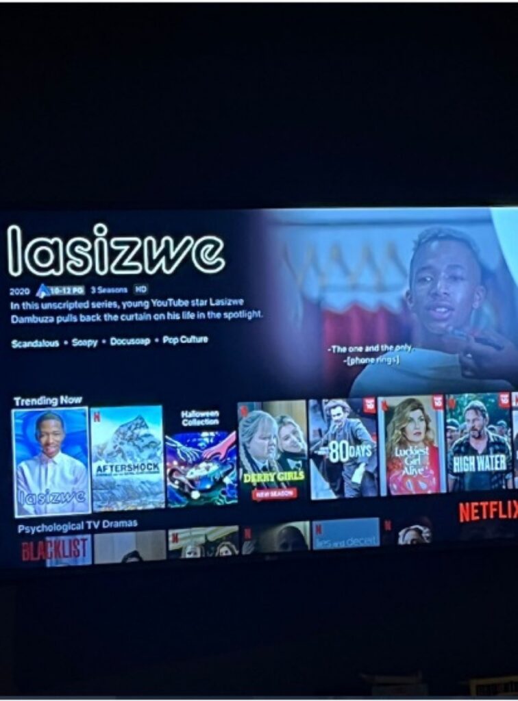 Lasizwe Celebrates As His Reality Show Trends Number One On Netflix