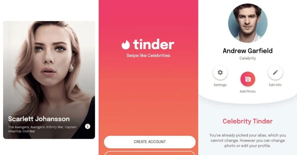 Pick your favourite celeb Tinder profile