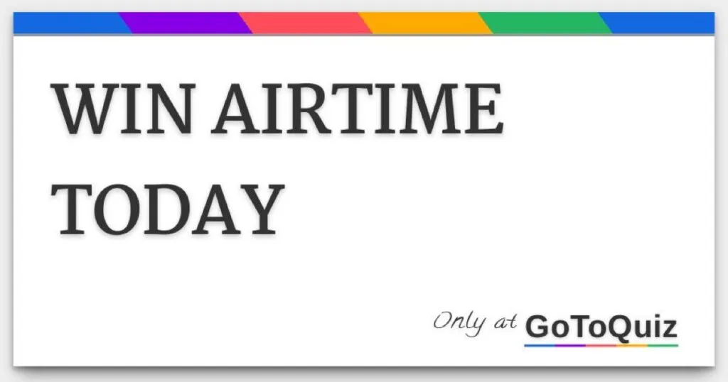 Do You Want To Win R145 Airtime?