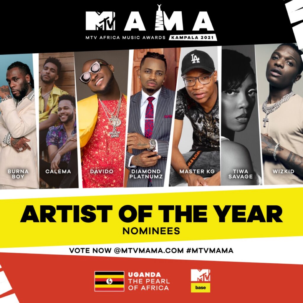 SA Superstars Nominated For The MTV Africa Music Awards Kampala 2021